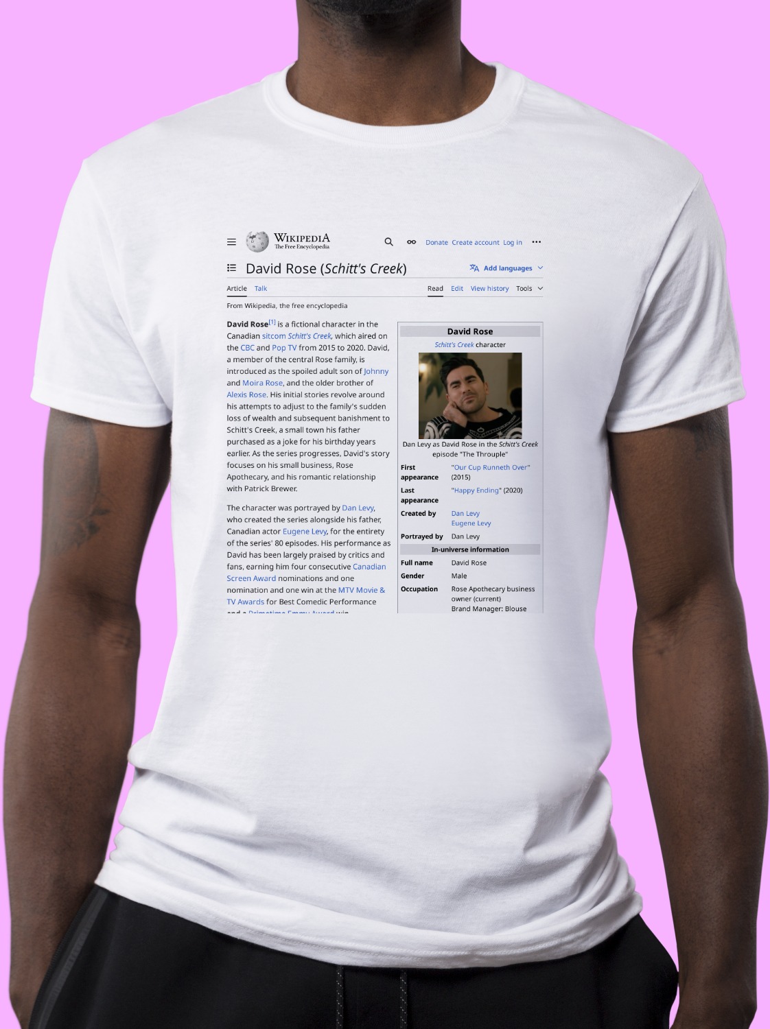 David_Rose_(Schitt's_Creek) Wikipedia Shirt