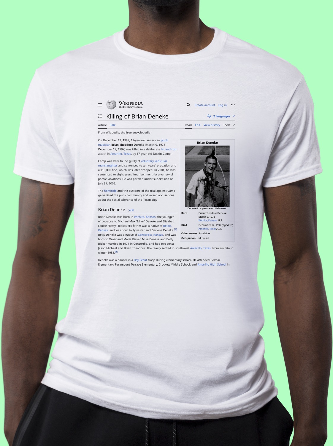 Death_of_Brian_Deneke Wikipedia Shirt