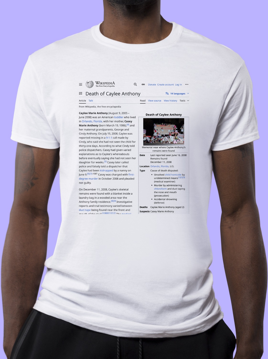 Death_of_Caylee_Anthony Wikipedia Shirt
