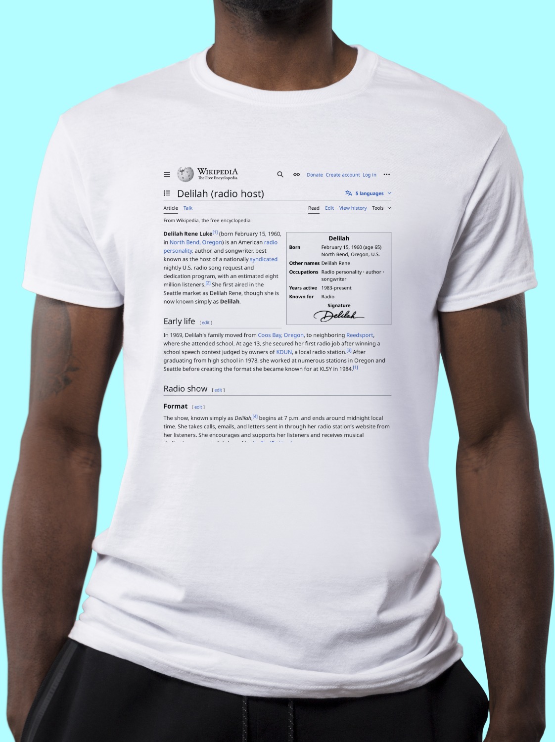 Delilah_(radio_host) Wikipedia Shirt
