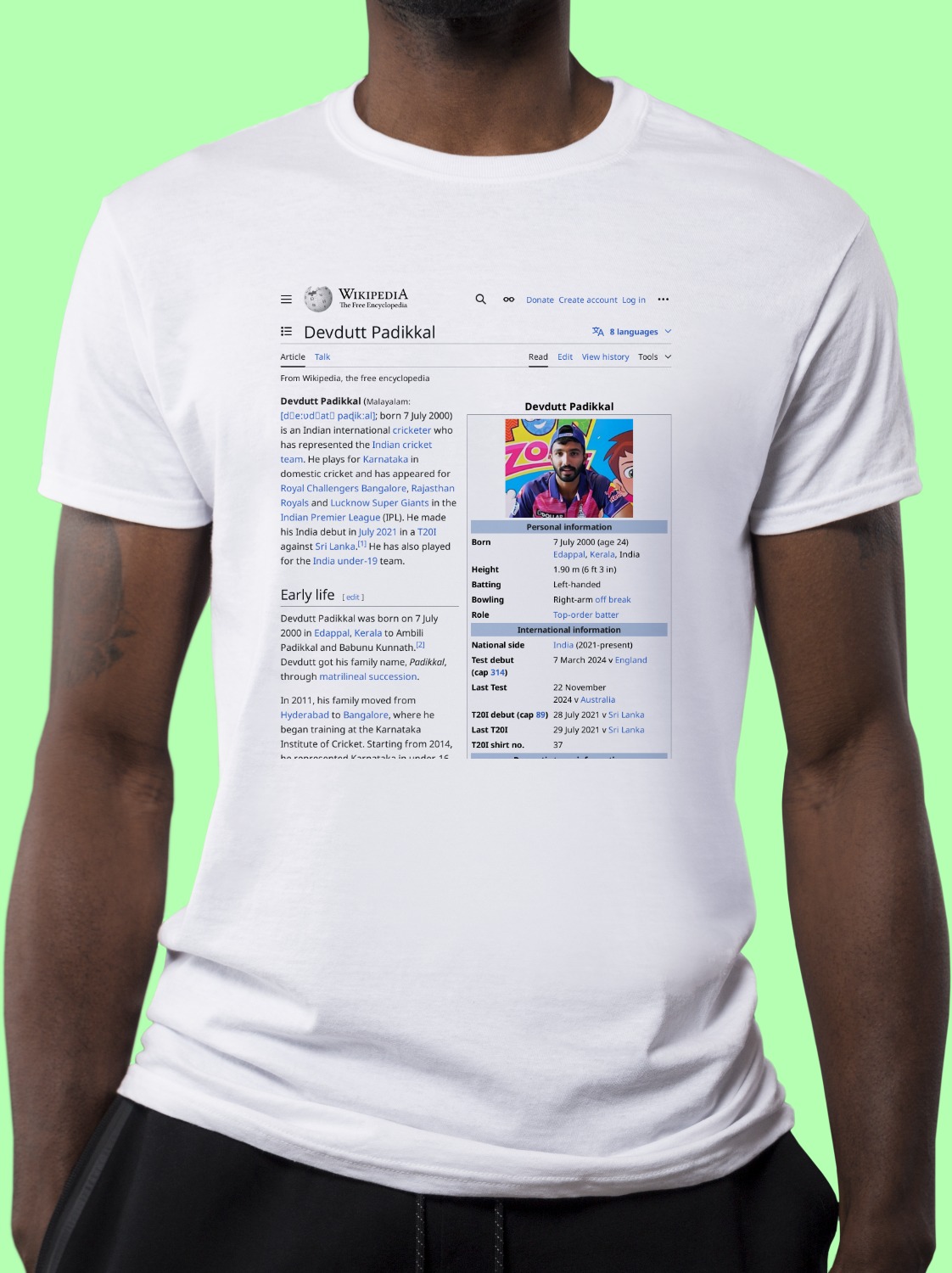 Devdutt_Padikkal Wikipedia Shirt