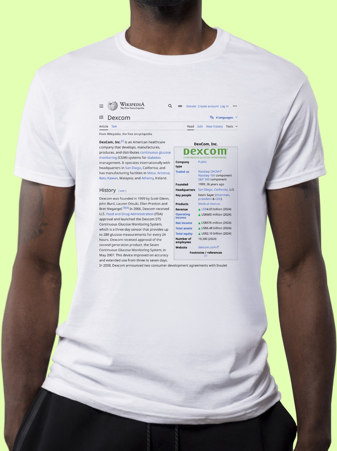 Dexcom Wikipedia Shirt