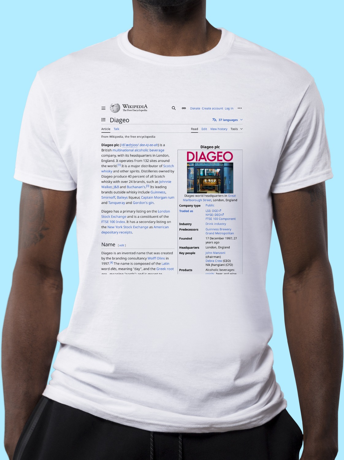 Diageo Wikipedia Shirt