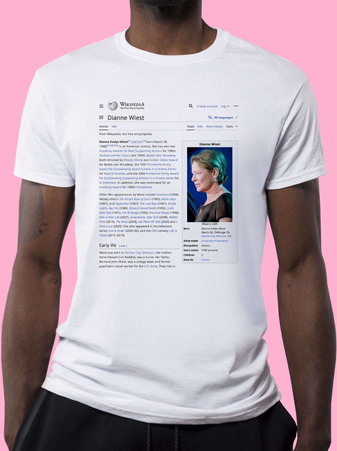 Dianne_Wiest Wikipedia Shirt