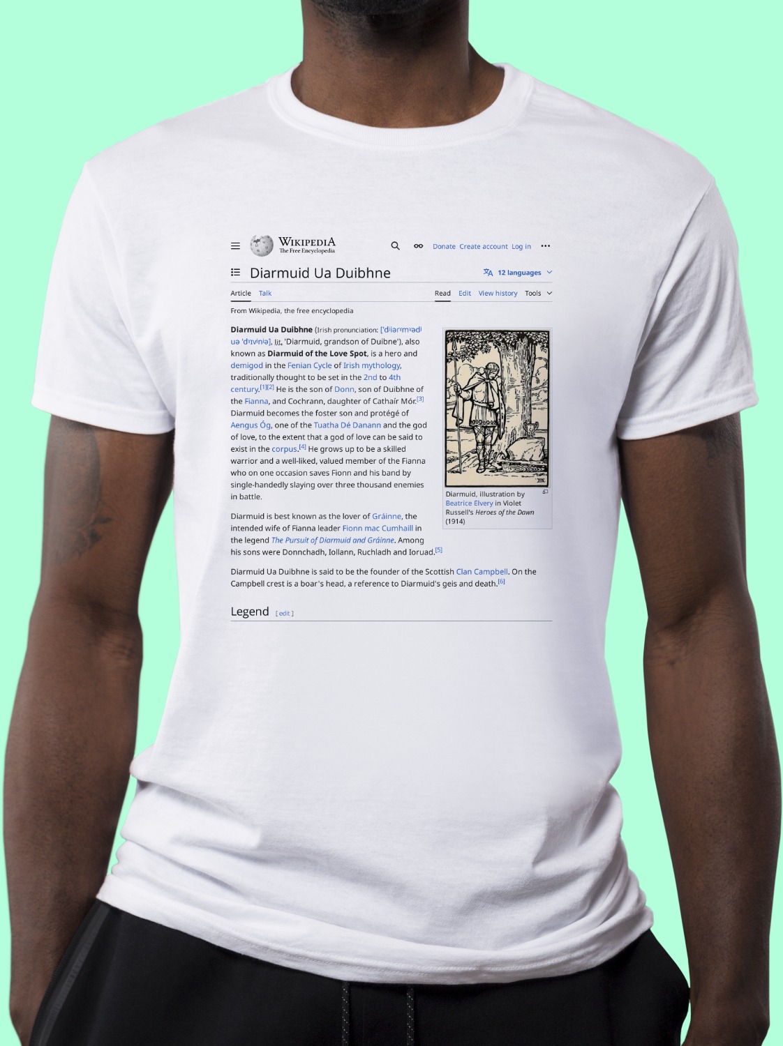 Diarmuid_Ua_Duibhne Wikipedia Shirt
