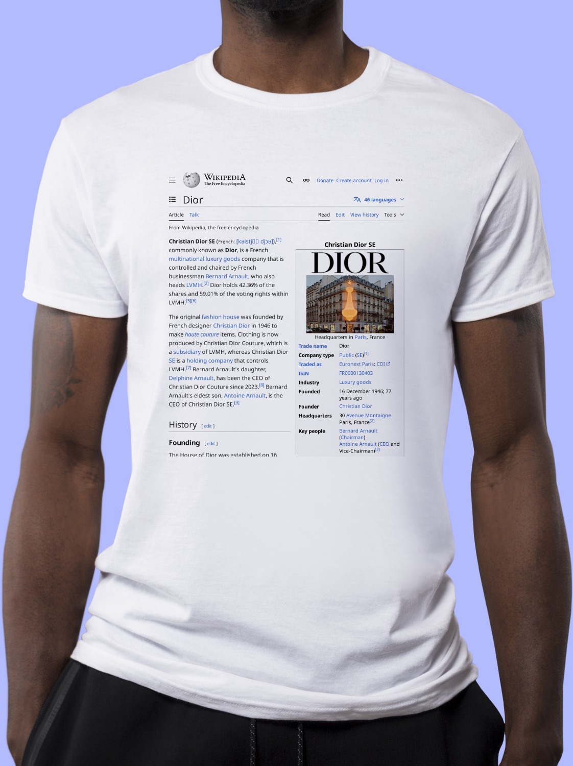 Dior Wikipedia Shirt