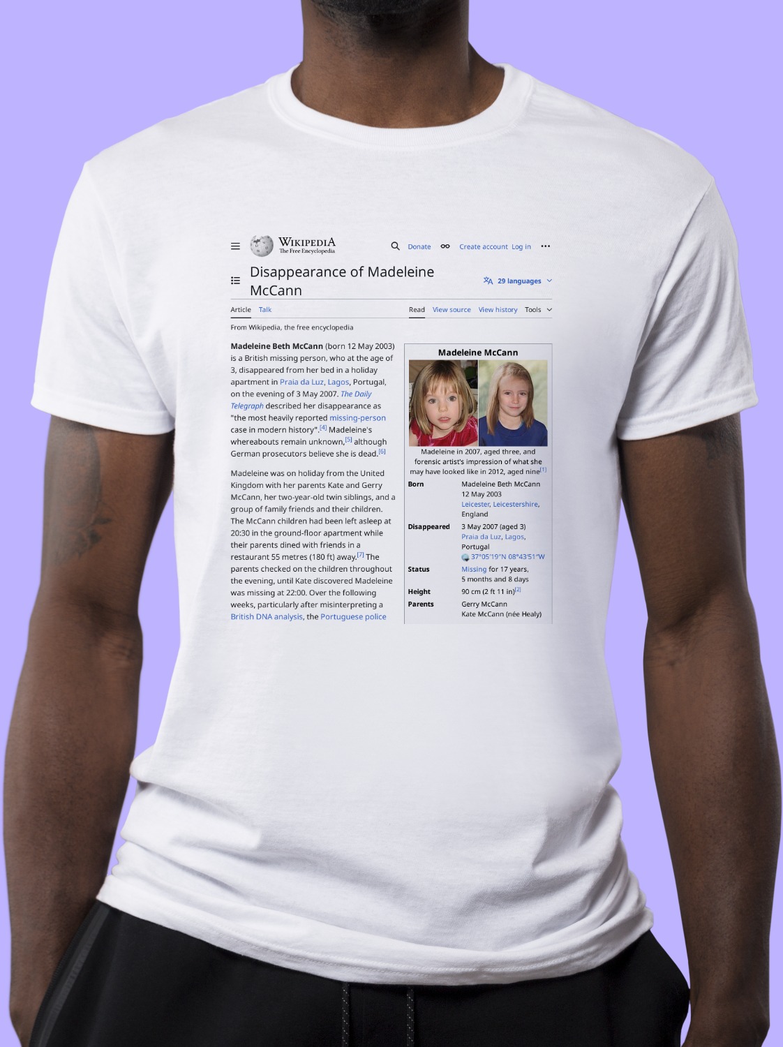 Disappearance_of_Madeleine_McCann Wikipedia Shirt