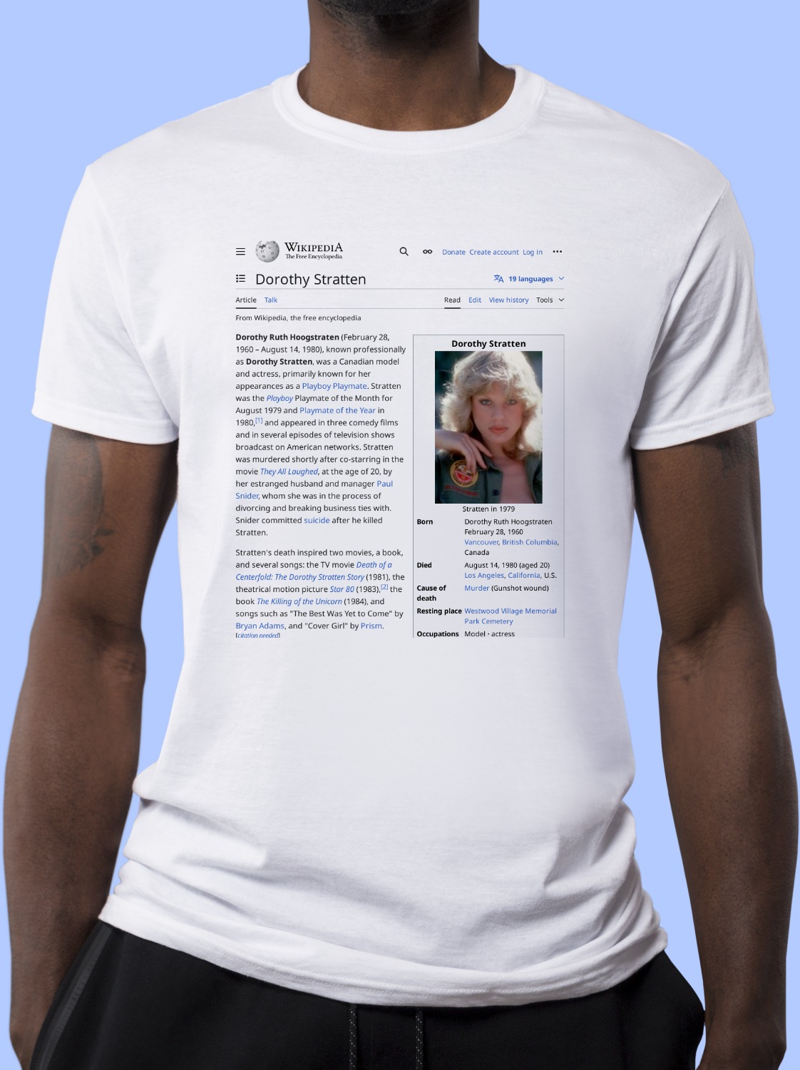 Dorothy_Stratten Wikipedia Shirt