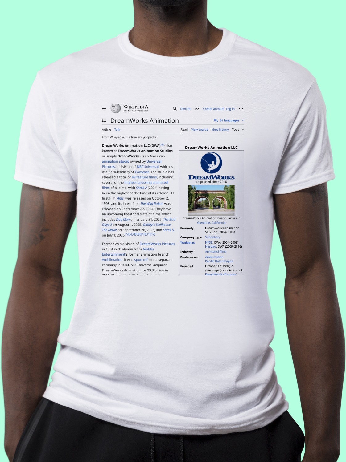 DreamWorks_Animation Wikipedia Shirt