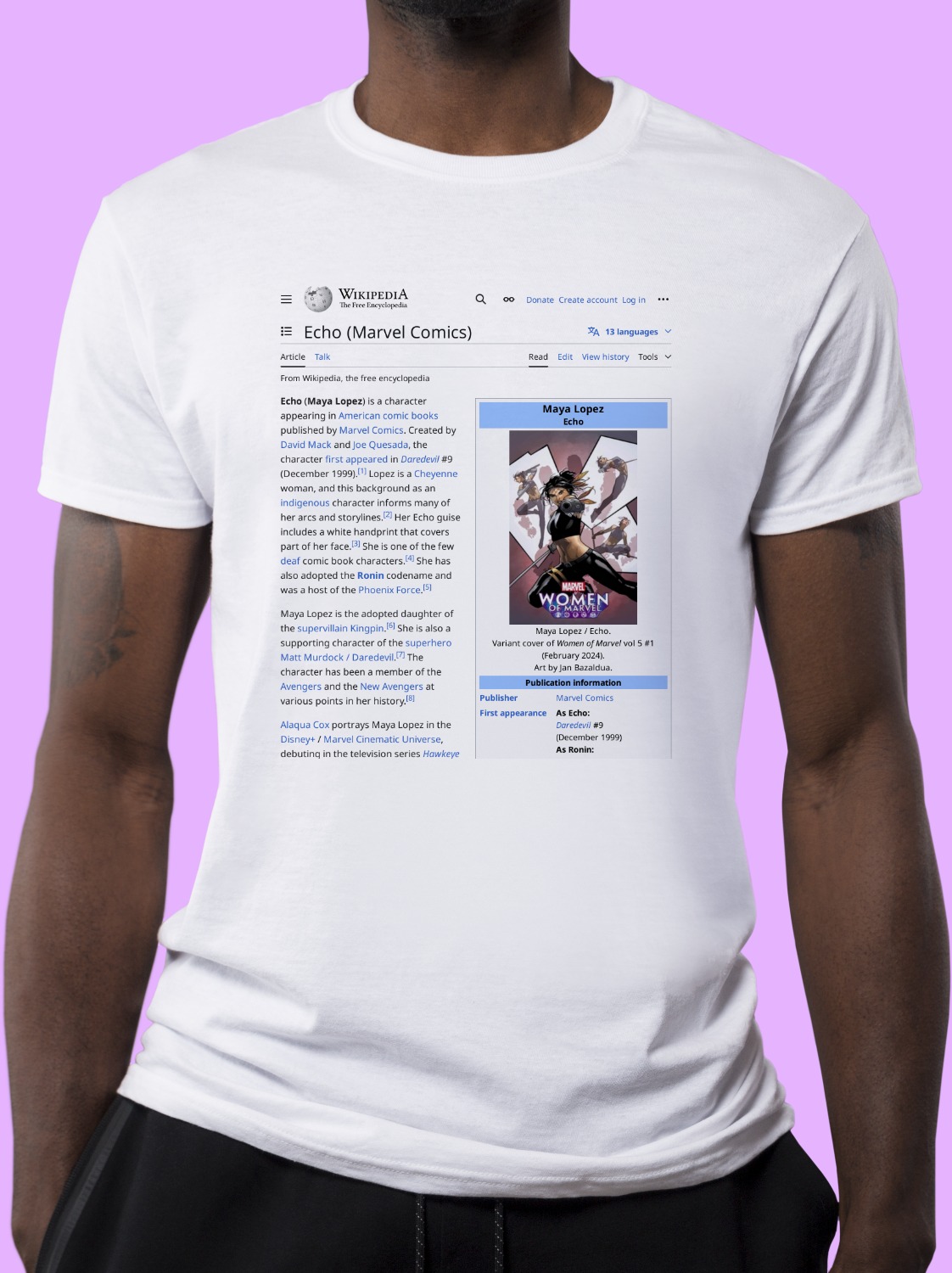 Echo_(Marvel_Comics) Wikipedia Shirt