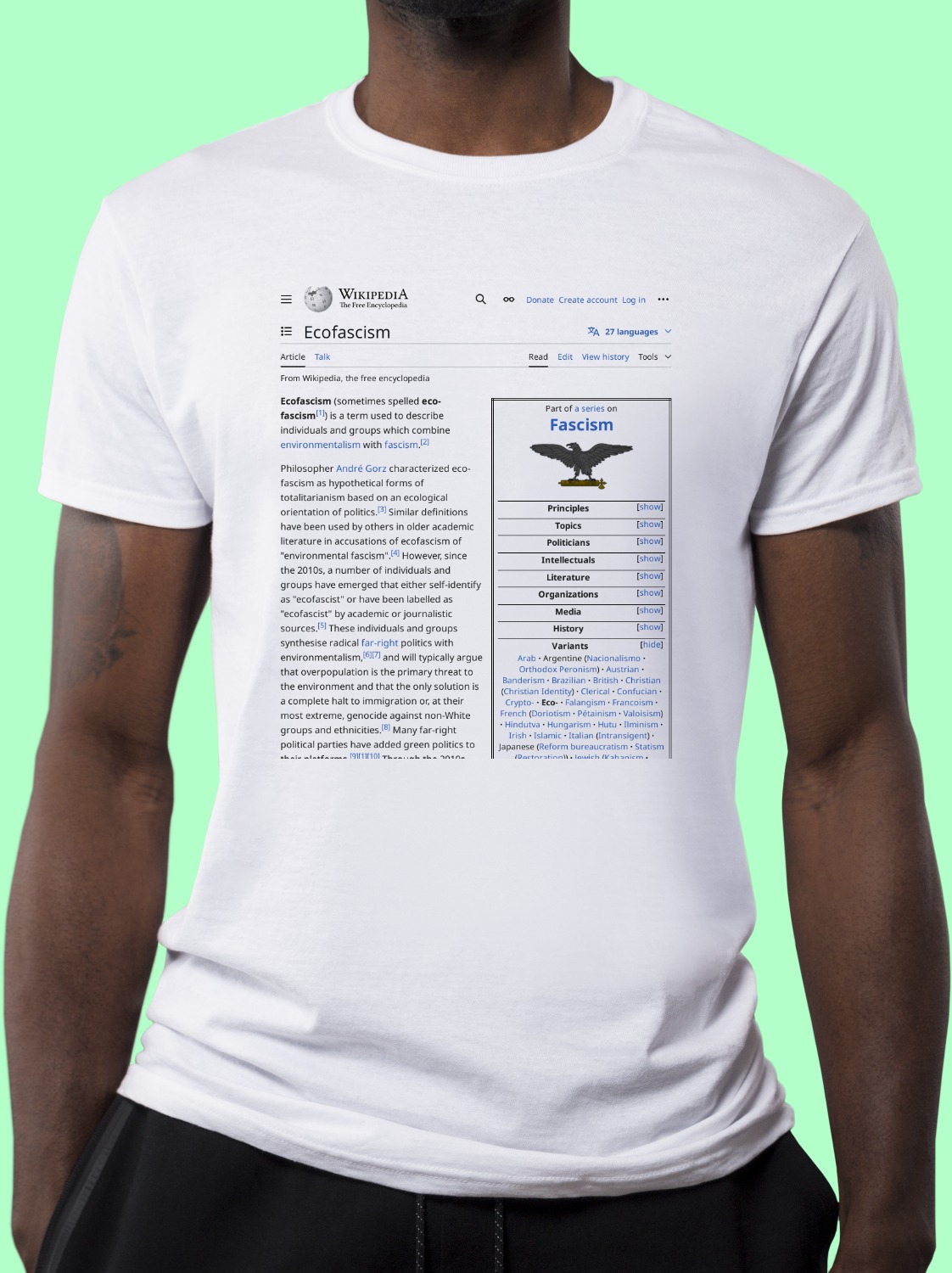 Ecofascism Wikipedia Shirt