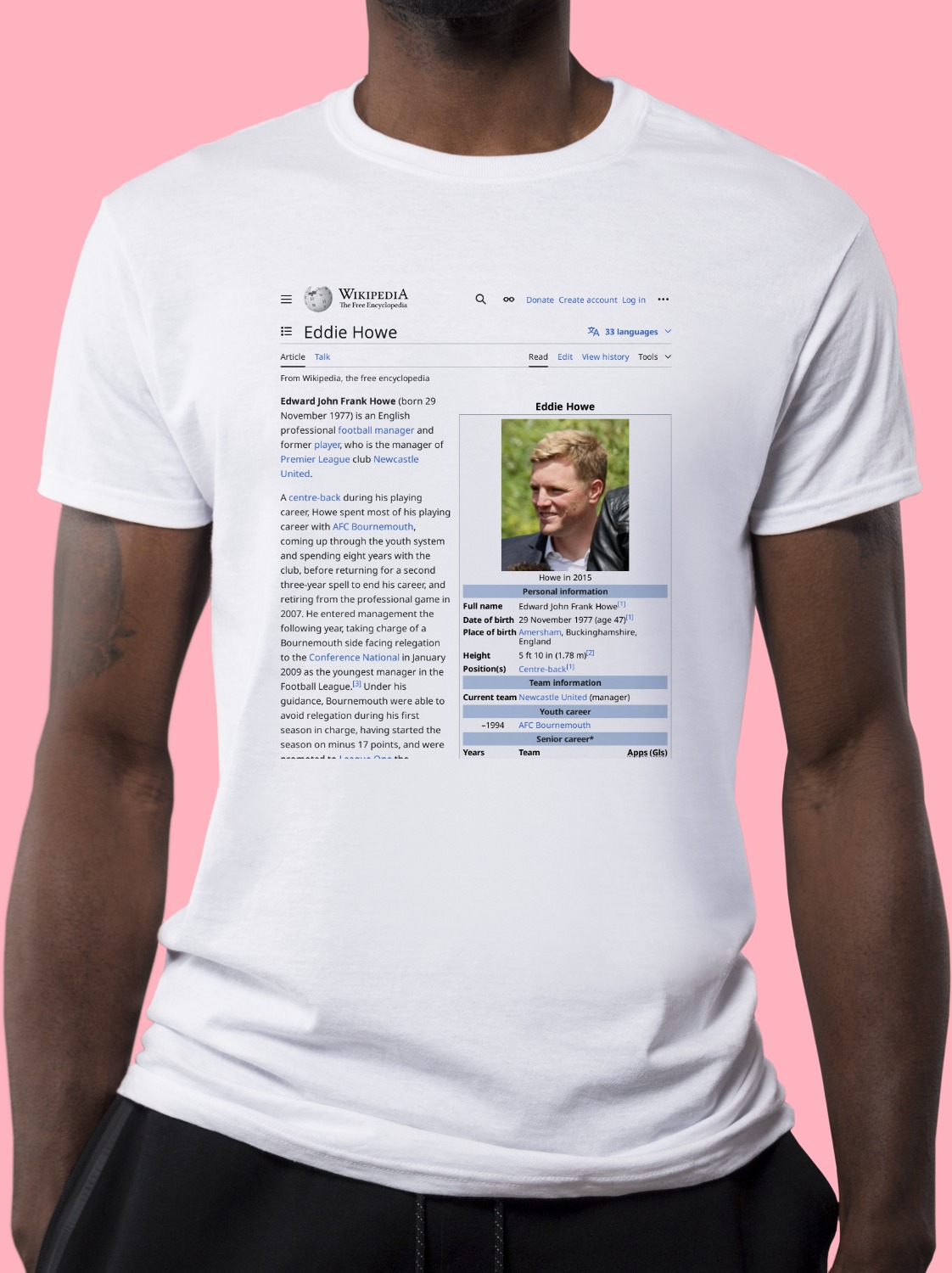 Eddie_Howe Wikipedia Shirt