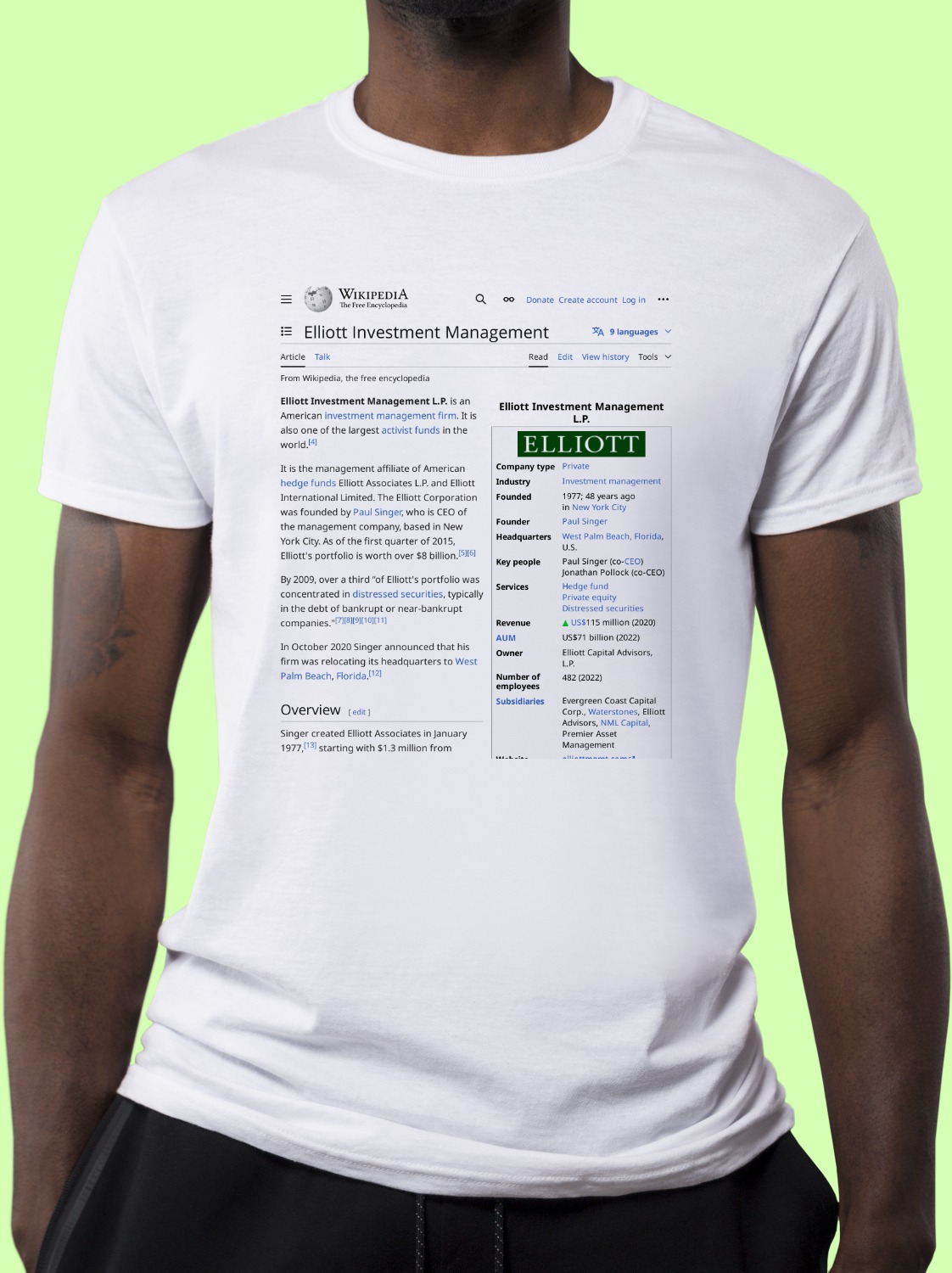 Elliott_Management_Corporation Wikipedia Shirt