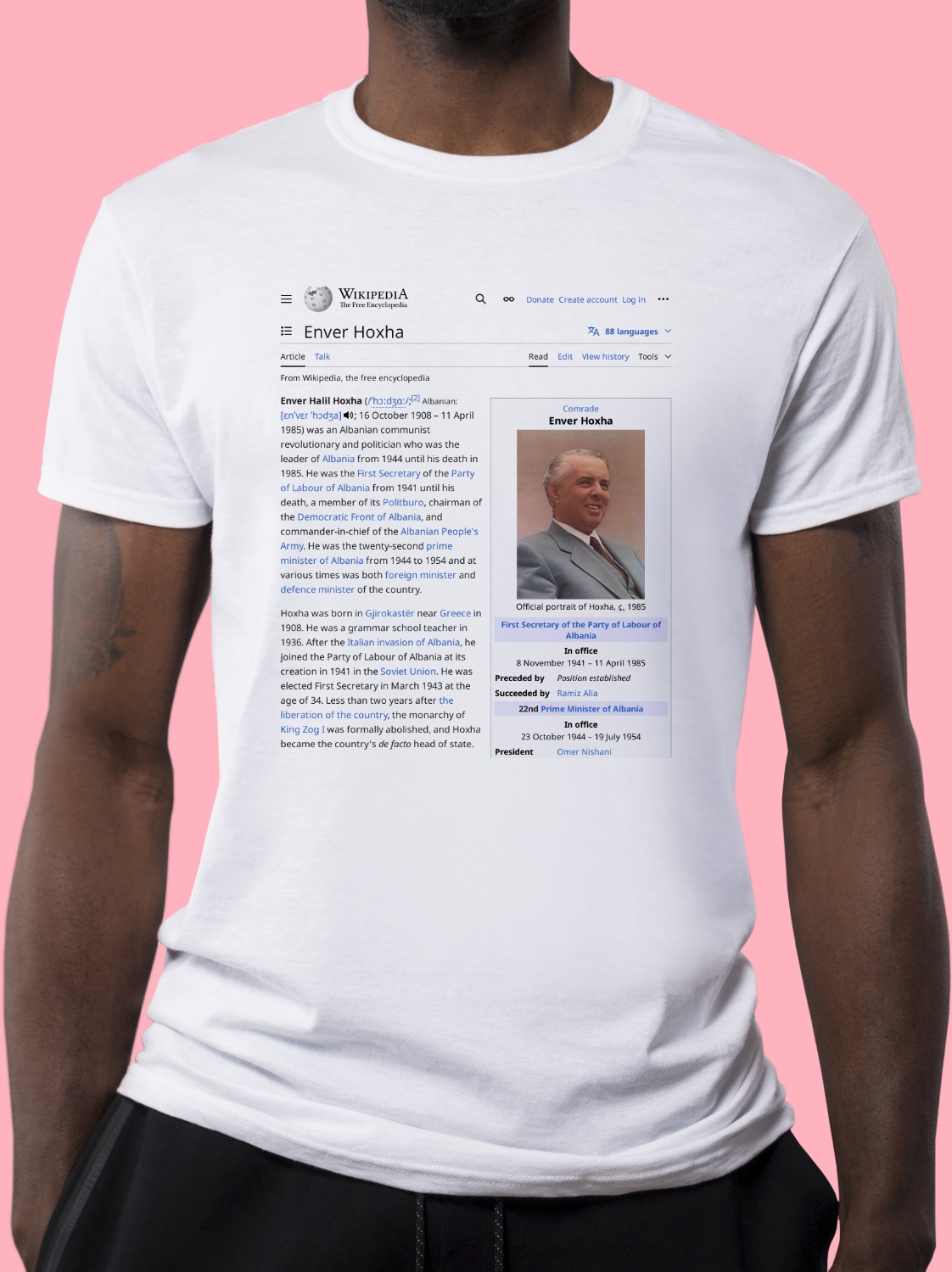 Enver_Hoxha Wikipedia Shirt