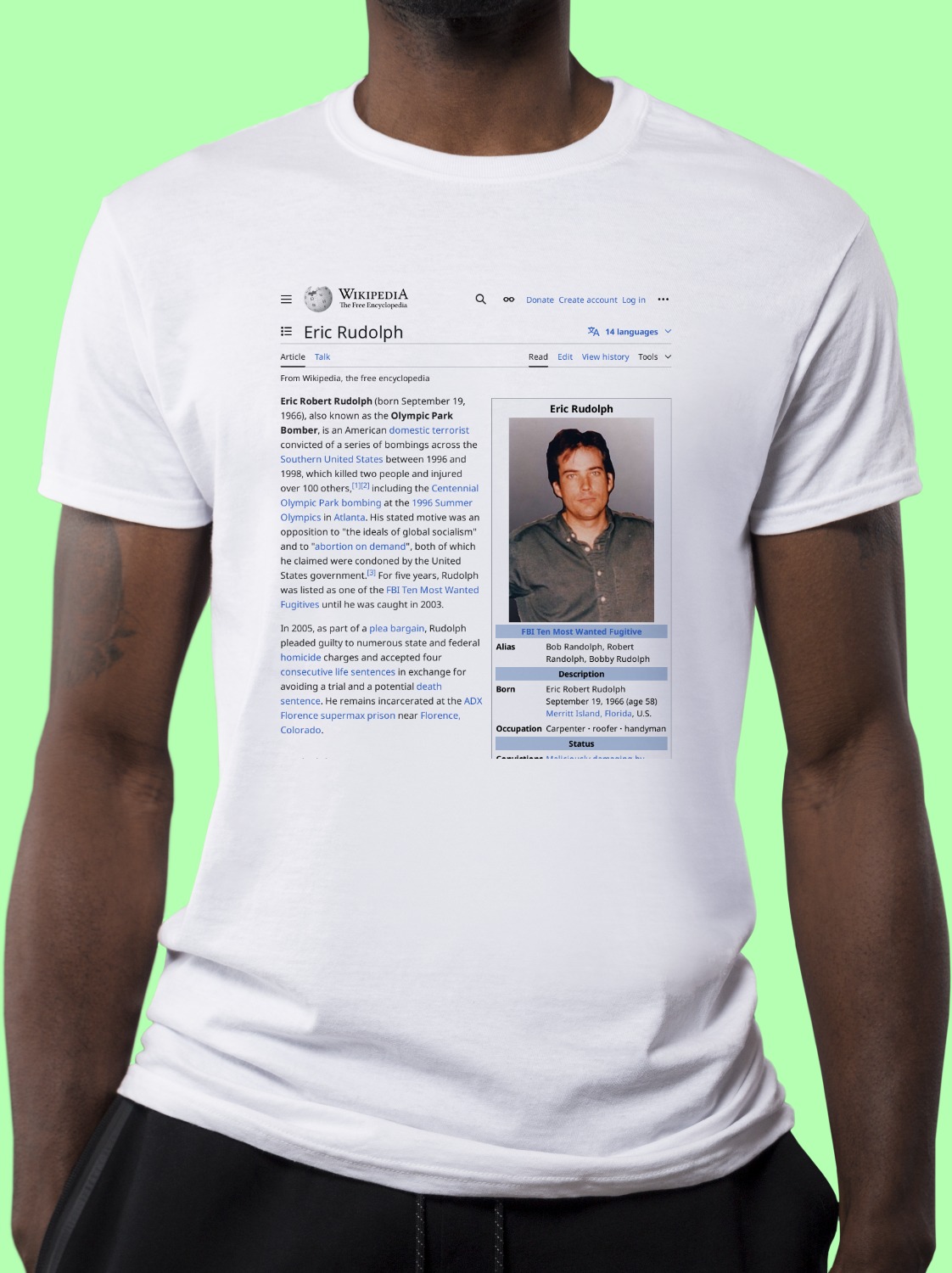 Eric_Rudolph Wikipedia Shirt