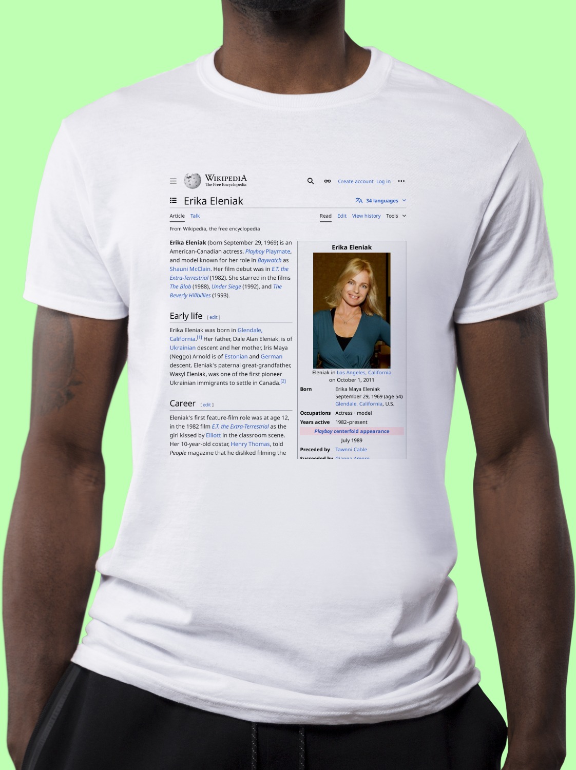 Erika_Eleniak Wikipedia Shirt