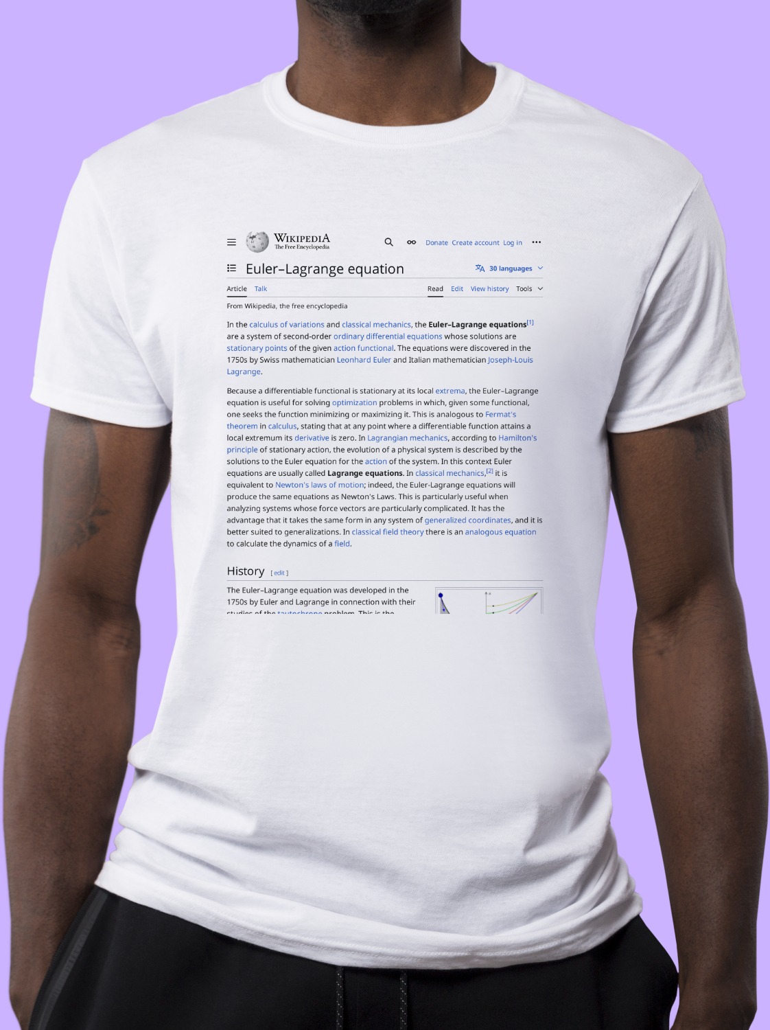 Euler–Lagrange_equation Wikipedia Shirt