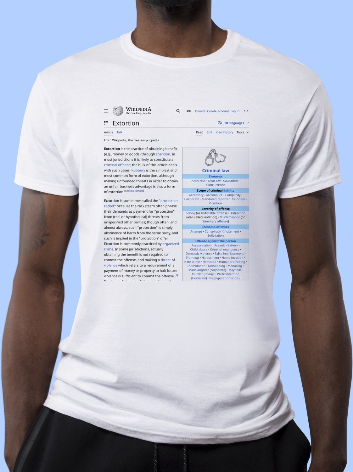 Extortion Wikipedia Shirt