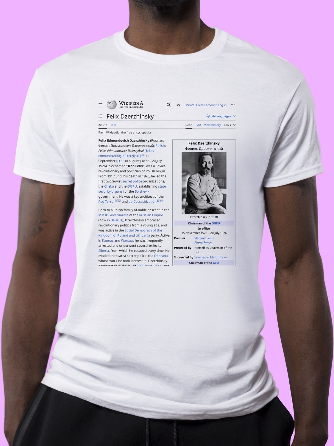 Felix_Dzerzhinsky Wikipedia Shirt
