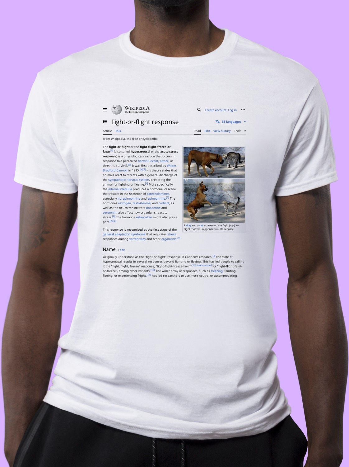 Fight-or-flight_response Wikipedia Shirt