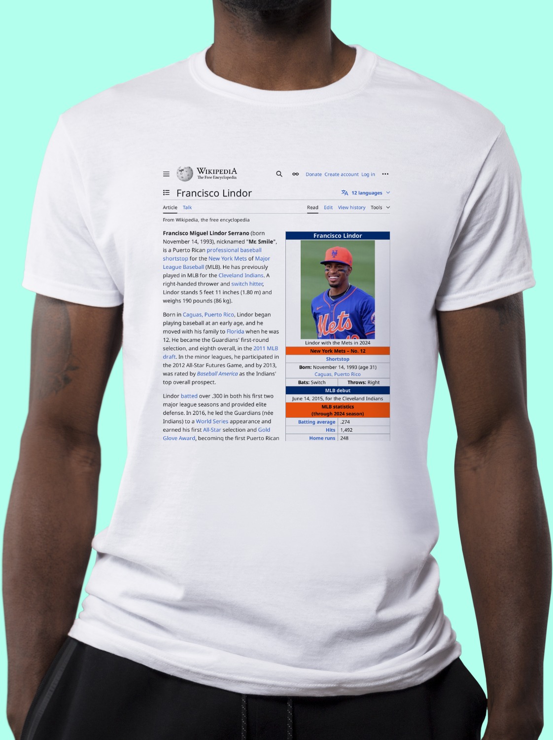 Francisco_Lindor Wikipedia Shirt