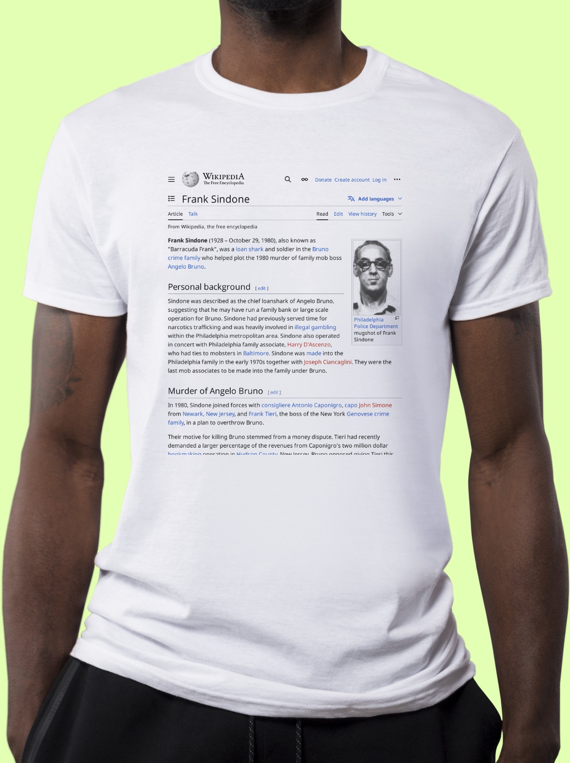 Frank_Sindone Wikipedia Shirt