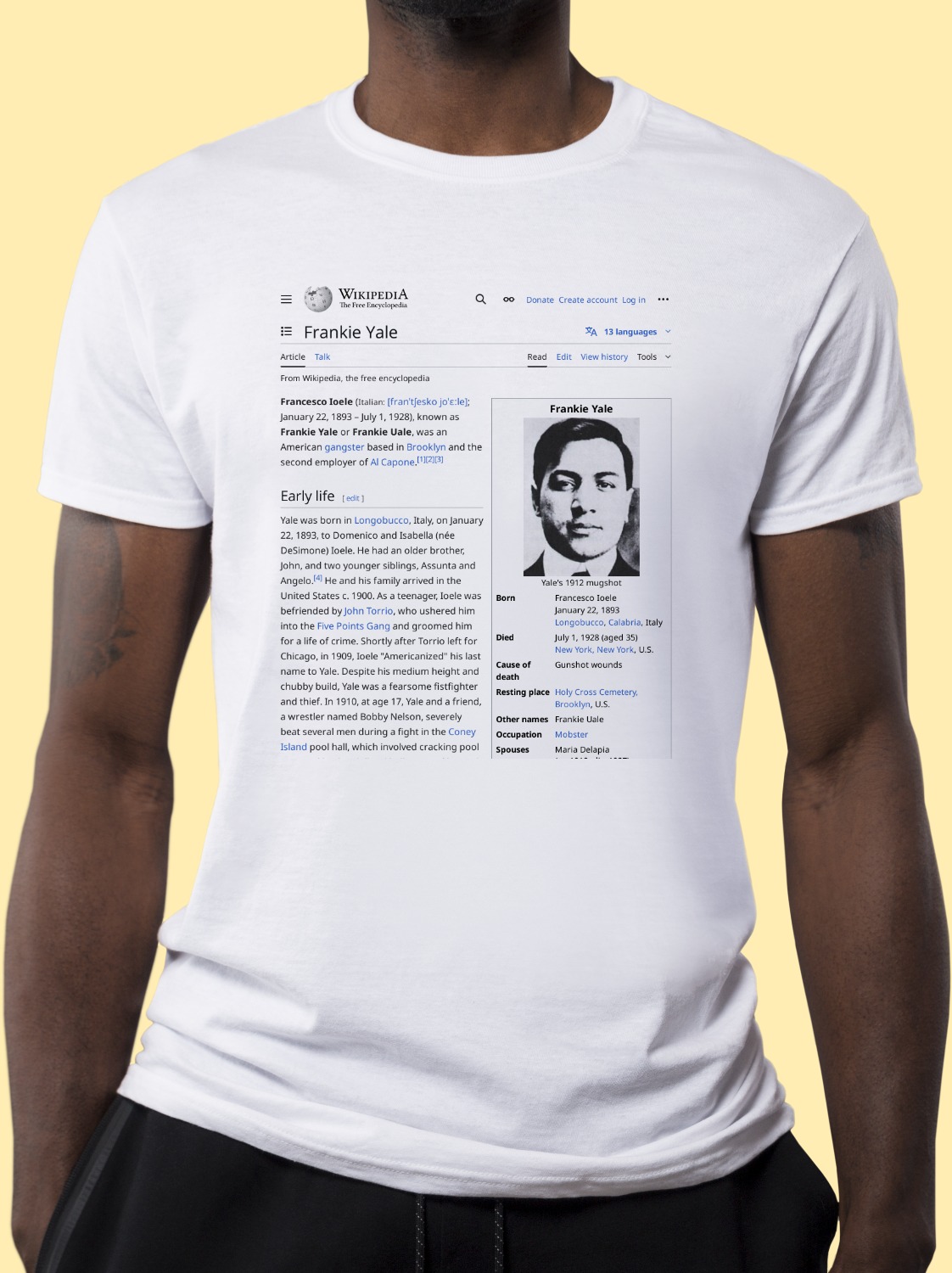 Frankie_Yale Wikipedia Shirt