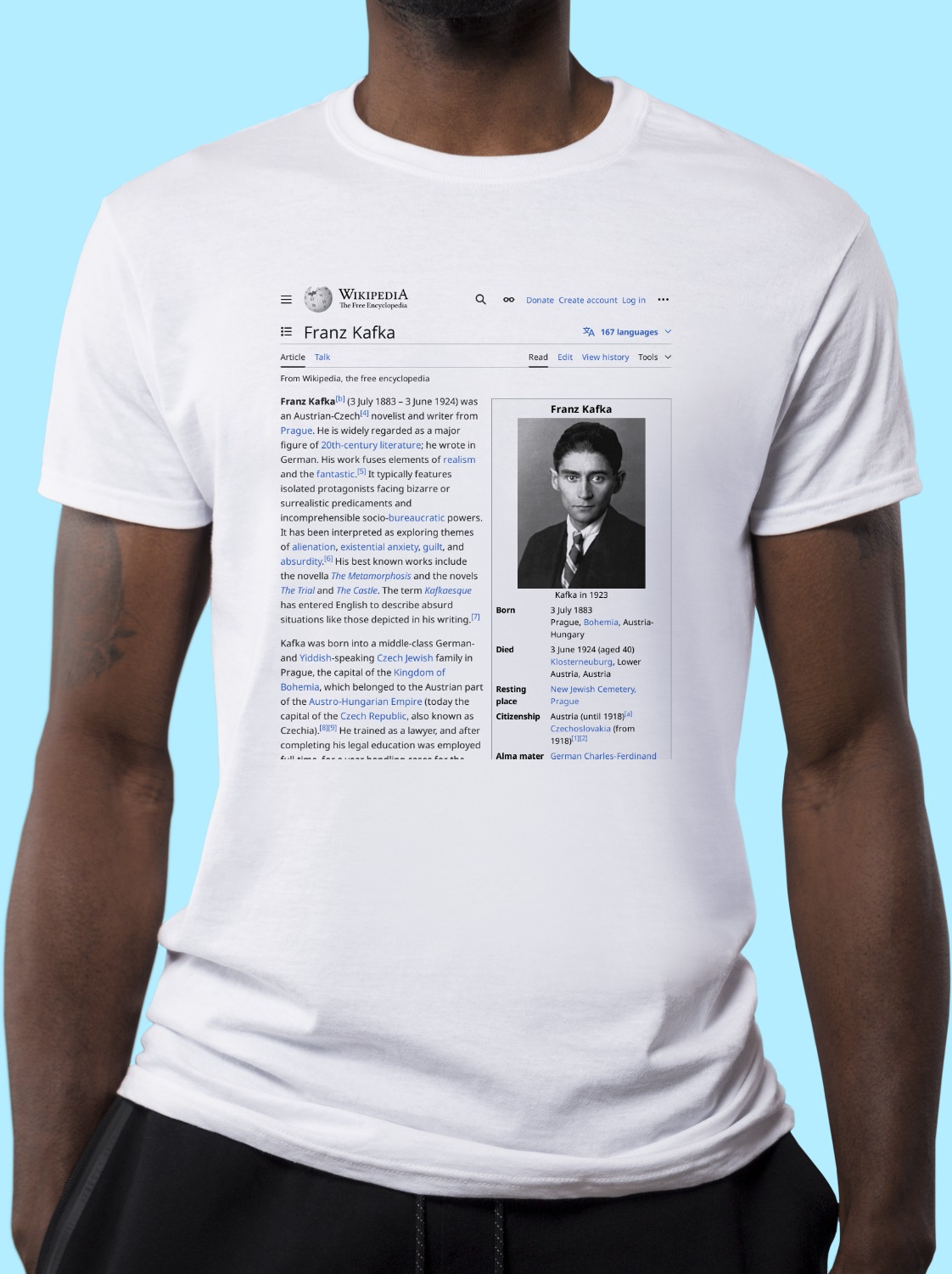 Franz_Kafka Wikipedia Shirt