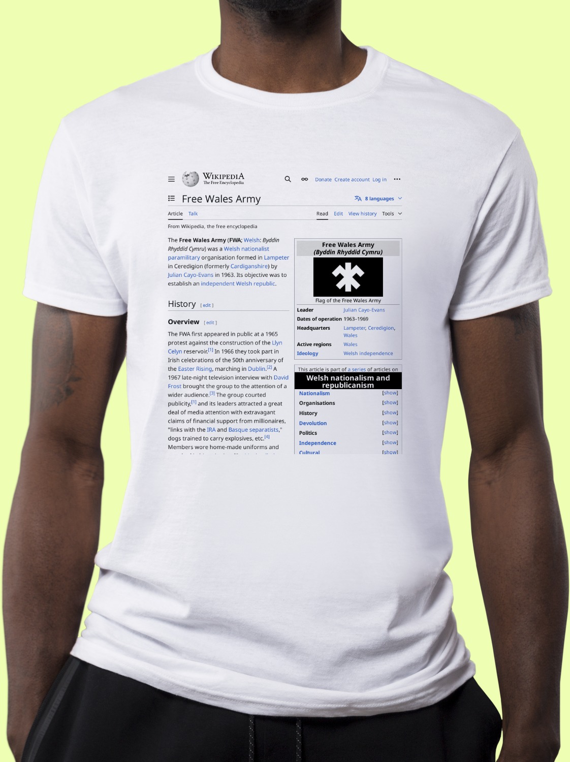 Free_Wales_Army Wikipedia Shirt
