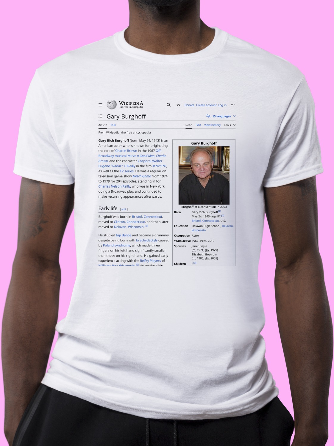 Gary_Burghoff Wikipedia Shirt