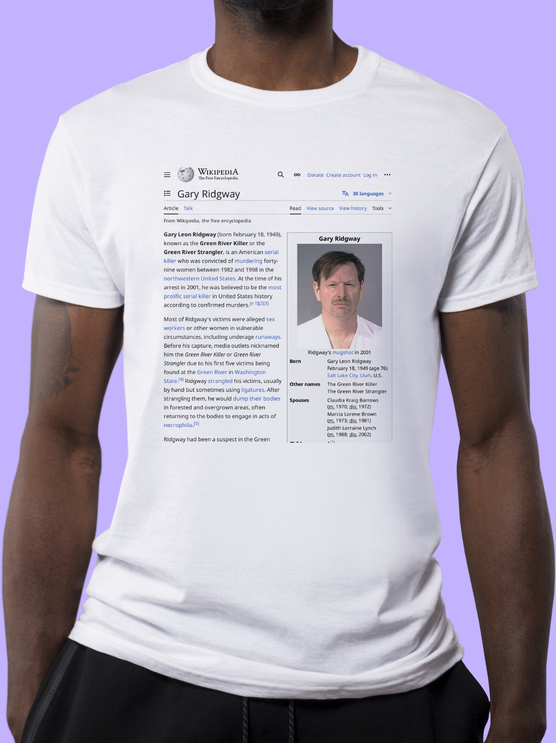 Gary_Ridgway Wikipedia Shirt