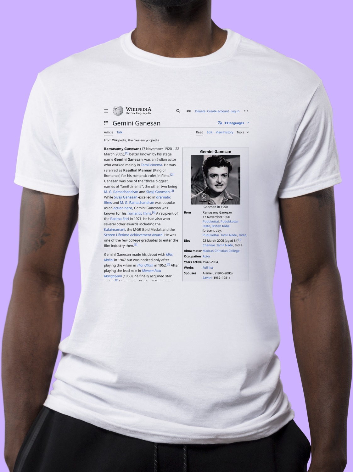 Gemini_Ganesan Wikipedia Shirt