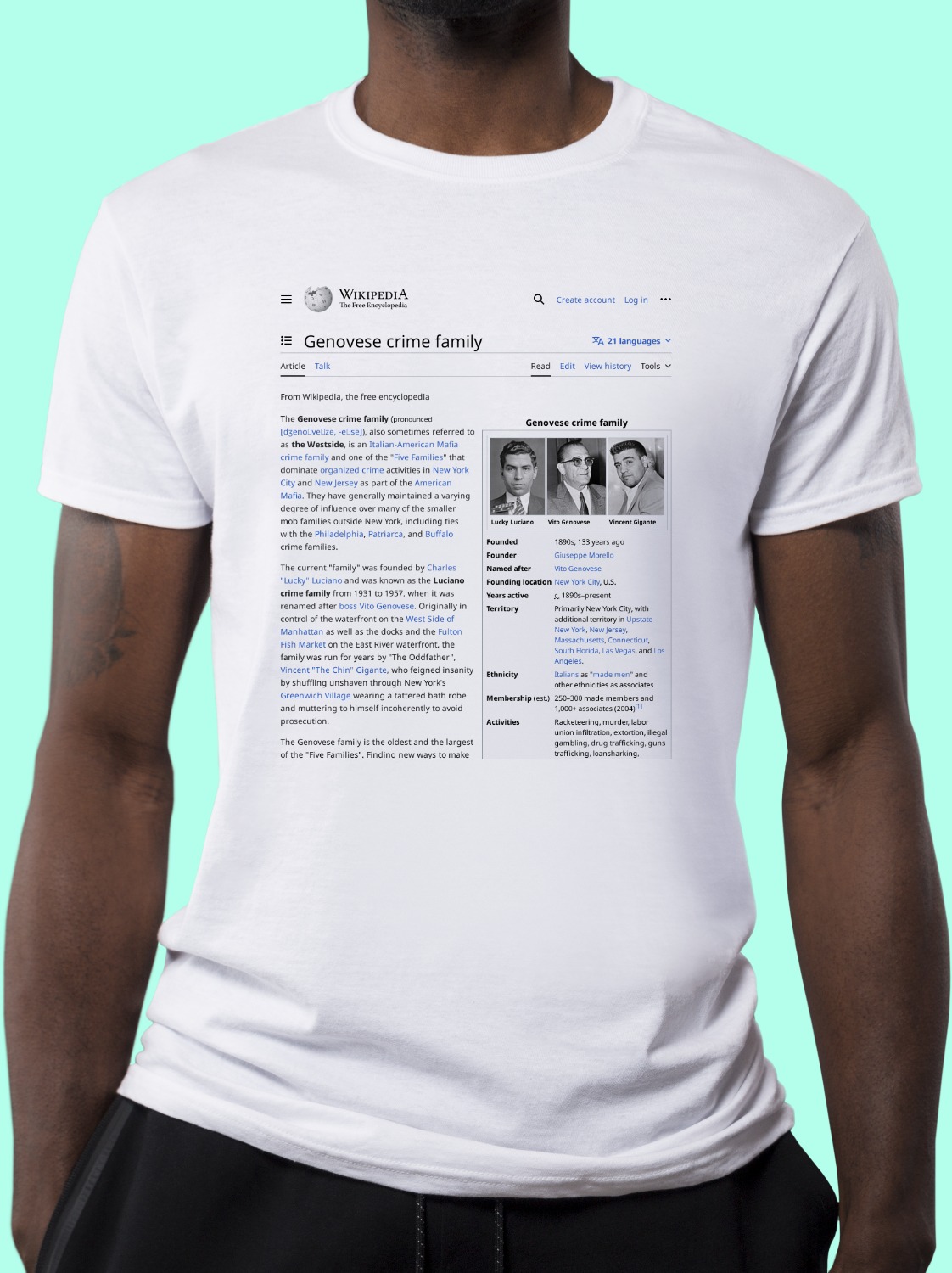 Genovese_crime_family Wikipedia Shirt