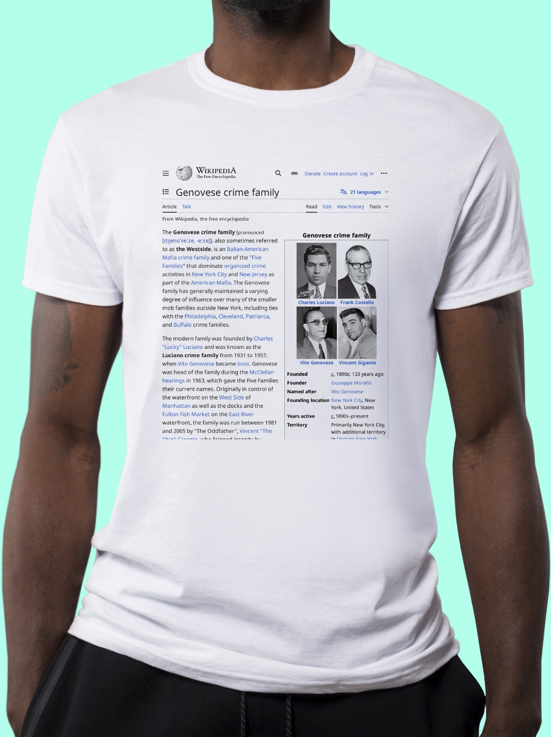 Genovese_crime_family Wikipedia Shirt