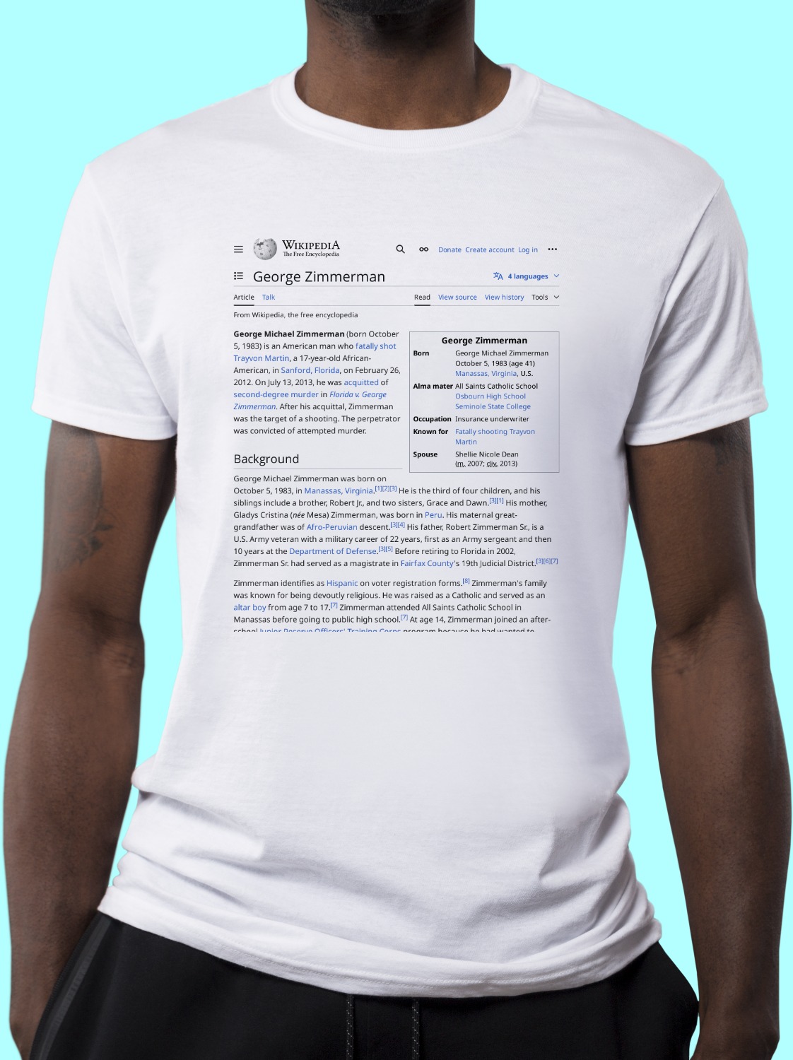 George_Zimmerman Wikipedia Shirt