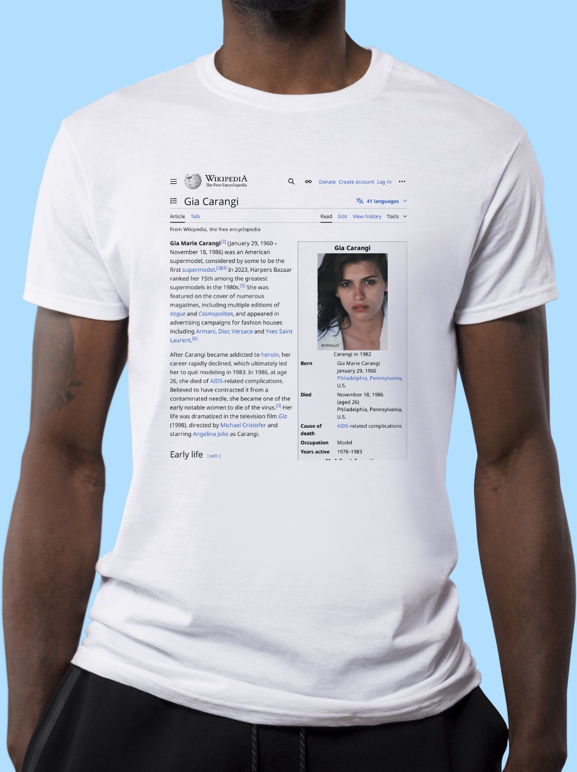 Gia_Carangi Wikipedia Shirt
