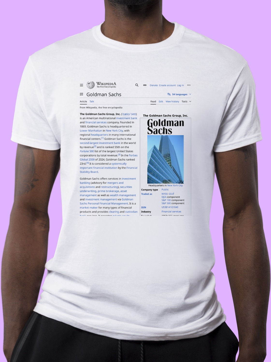 Goldman_Sachs Wikipedia Shirt