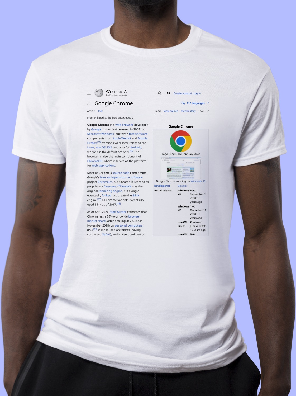 Google_Chrome Wikipedia Shirt