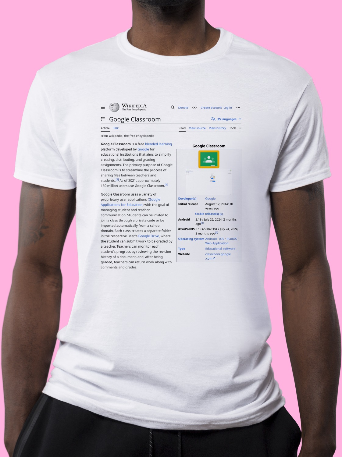 Google_Classroom Wikipedia Shirt