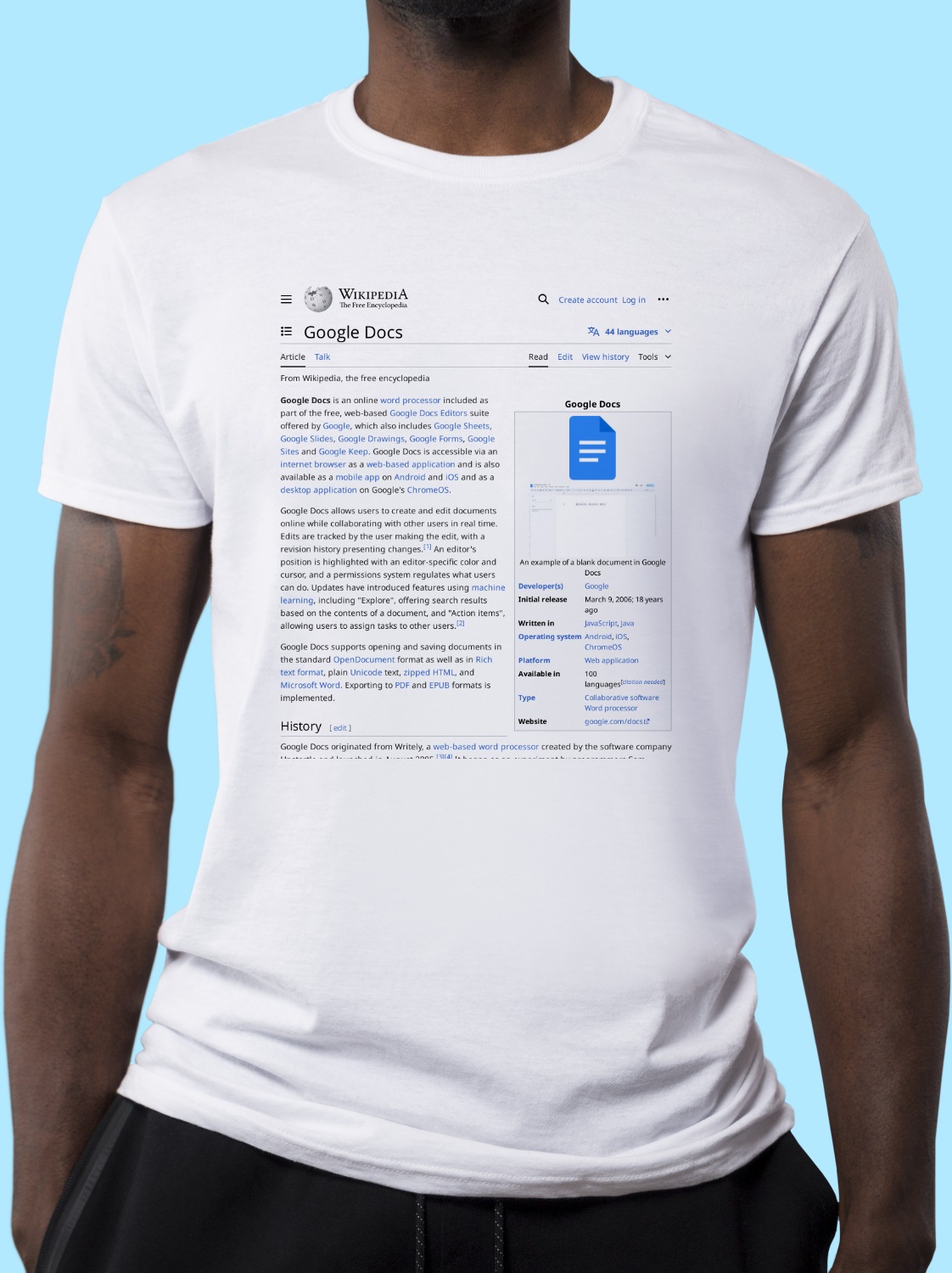 Google_Docs Wikipedia Shirt