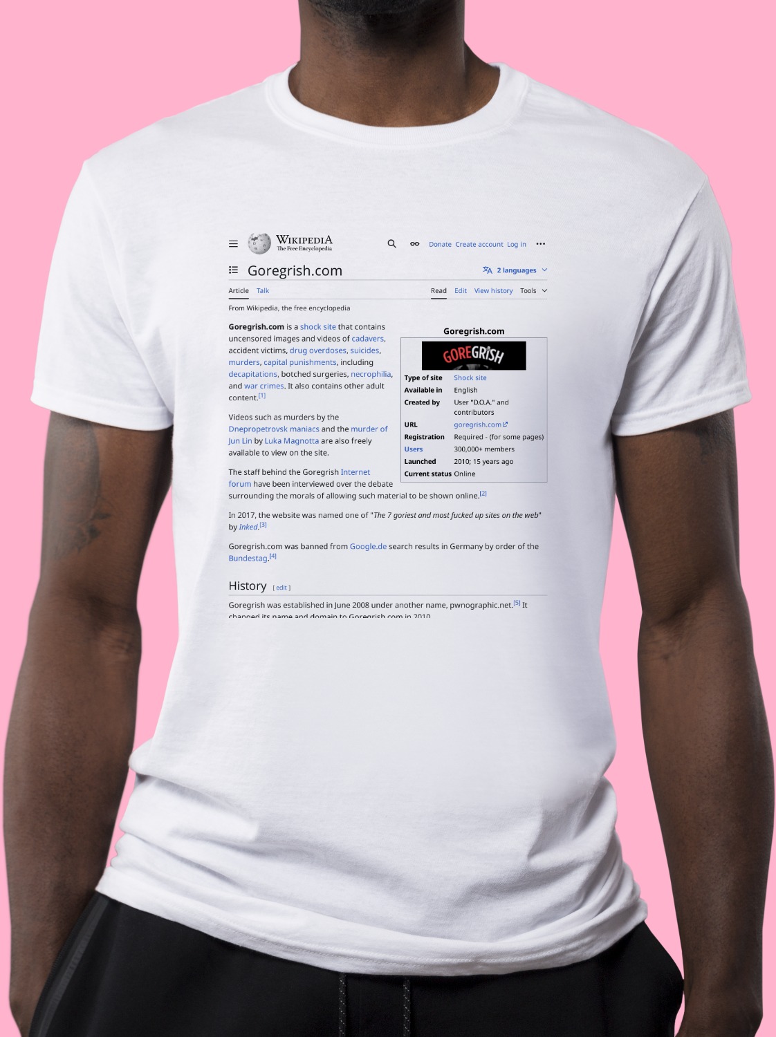 Goregrish.com Wikipedia Shirt