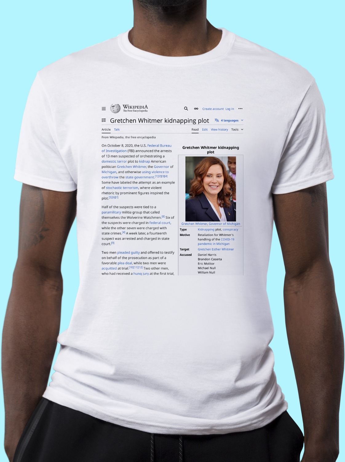 Gretchen_Whitmer_kidnapping_plot Wikipedia Shirt