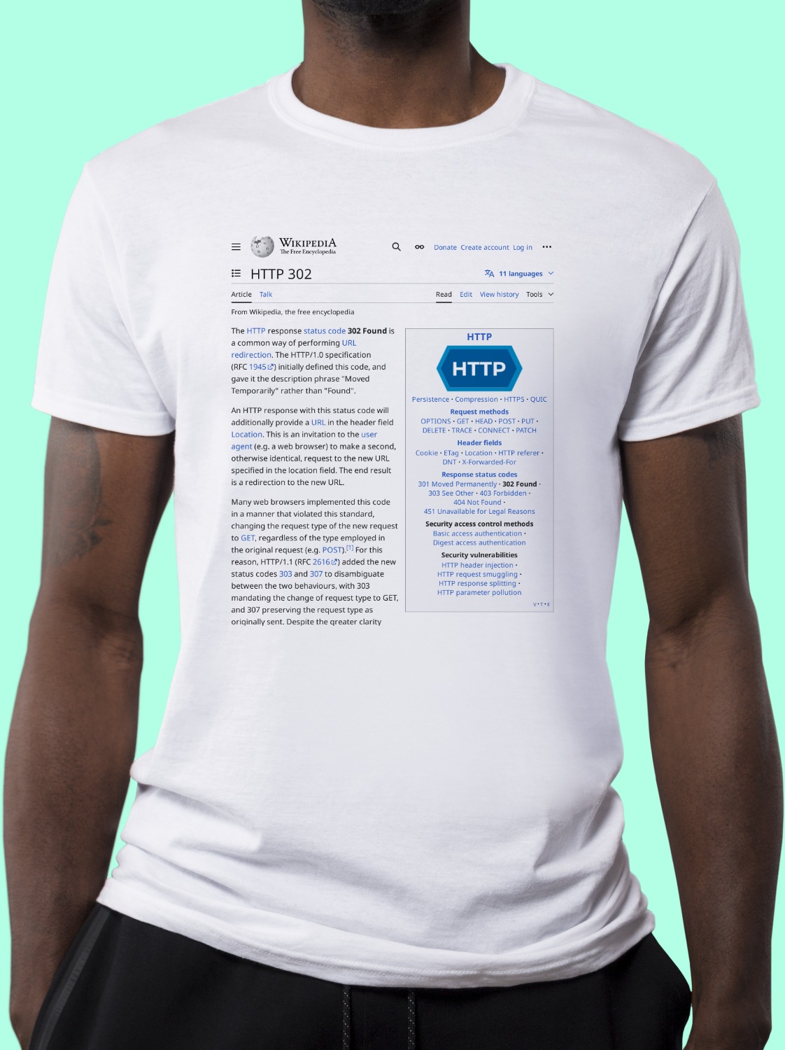 HTTP_302 Wikipedia Shirt