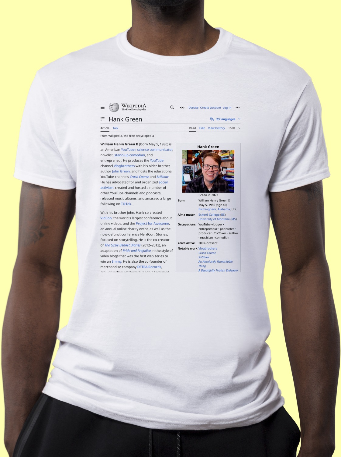 Hank_Green Wikipedia Shirt
