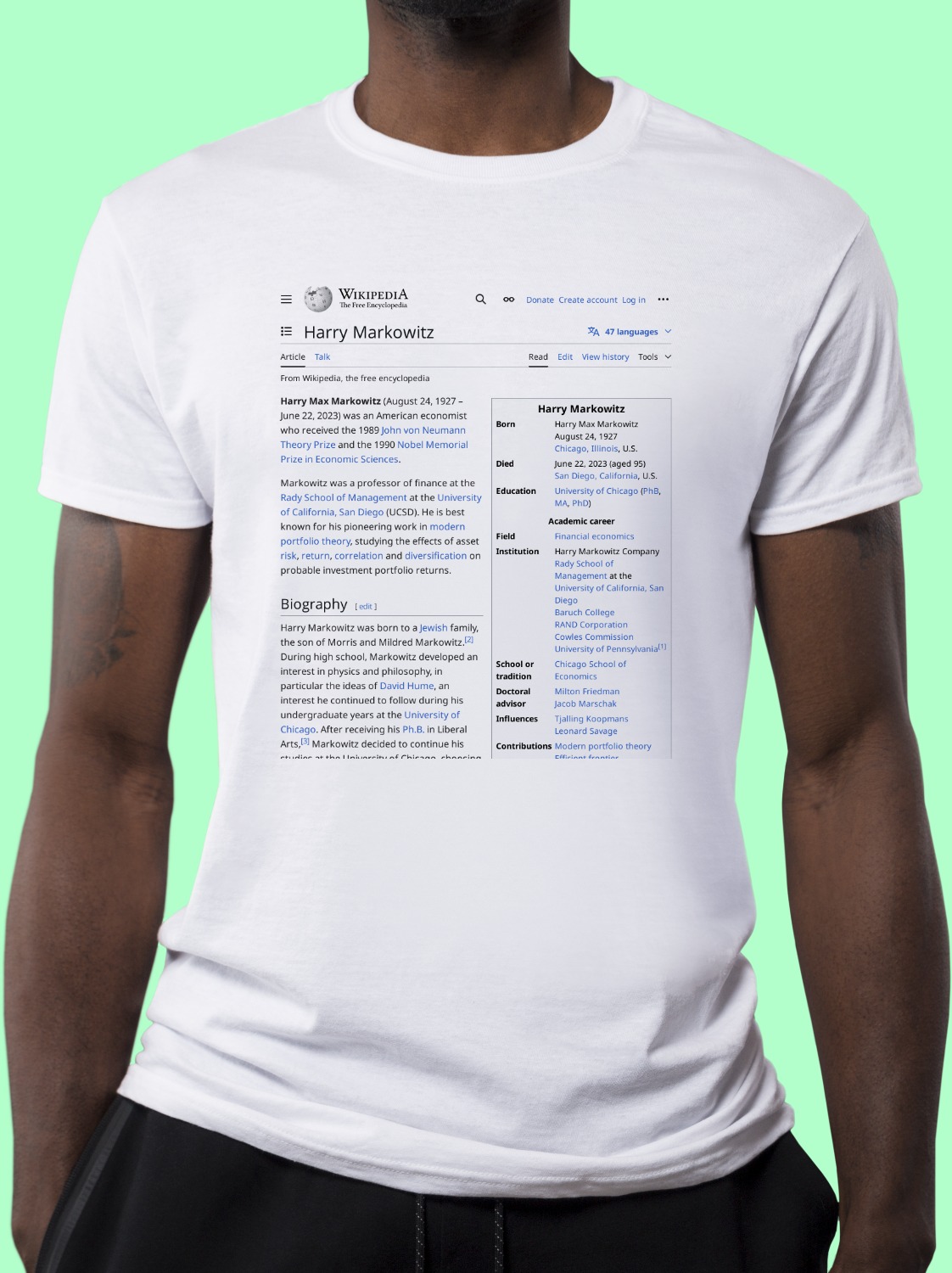 Harry_Markowitz Wikipedia Shirt