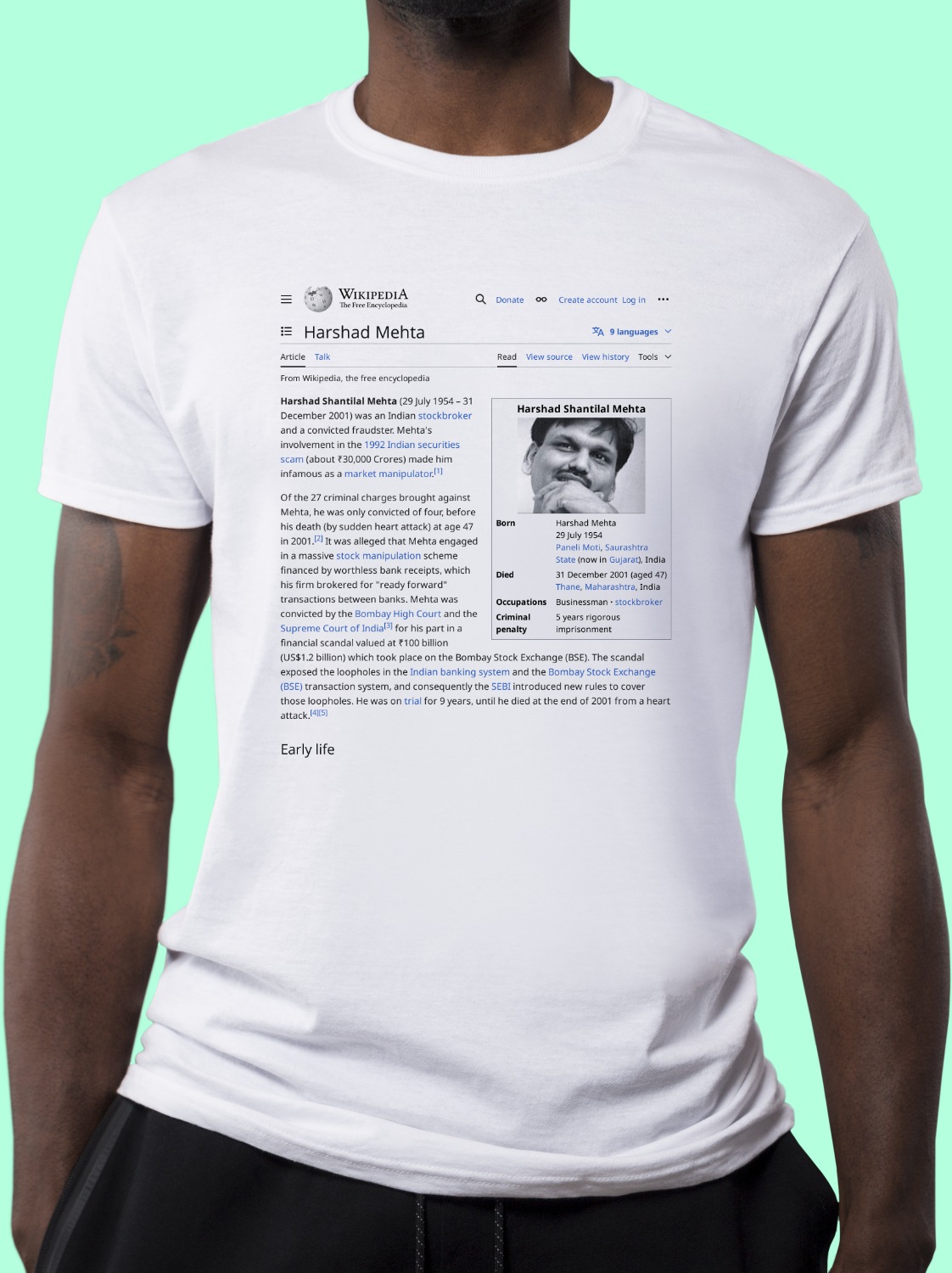 Harshad_Mehta Wikipedia Shirt