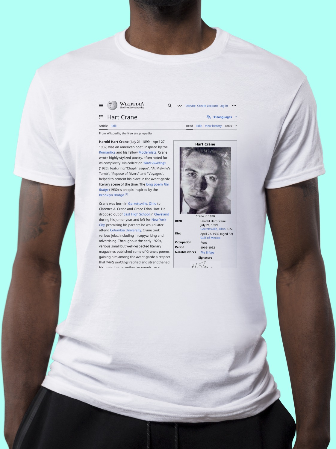 Hart_Crane Wikipedia Shirt