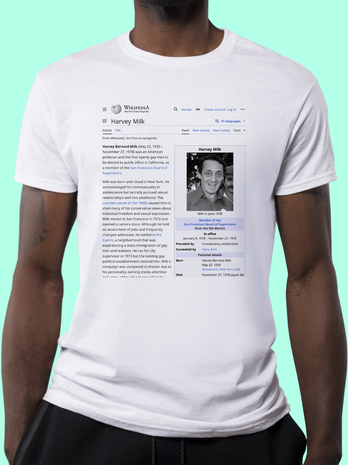 Harvey_Milk Wikipedia Shirt