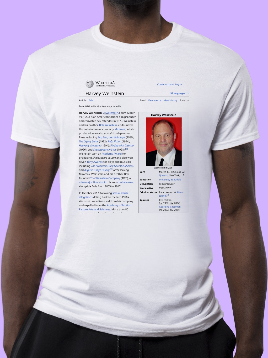 free harvey weinstein t shirt