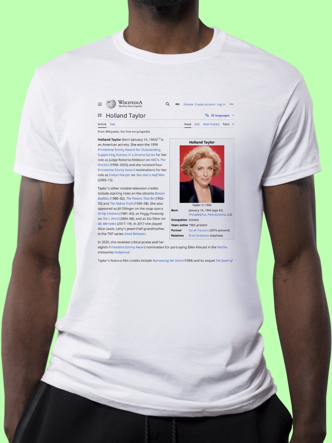 Holland_Taylor Wikipedia Shirt